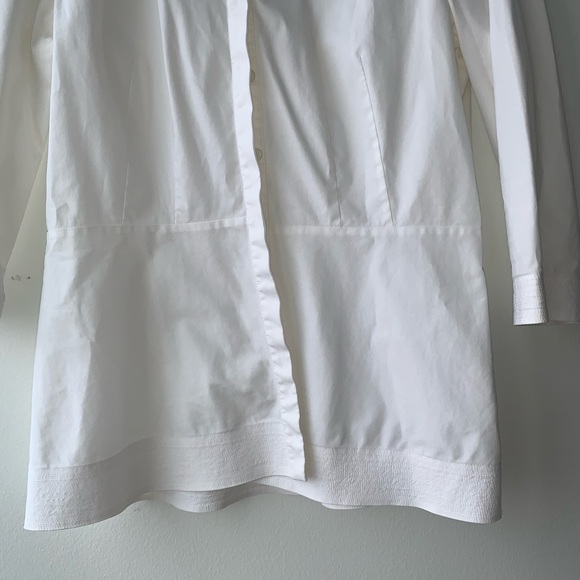 Lafayette 148 New York Button Down Quarter Length Sleeves Shirt White SZ 4 Small - Picture 4 of 6